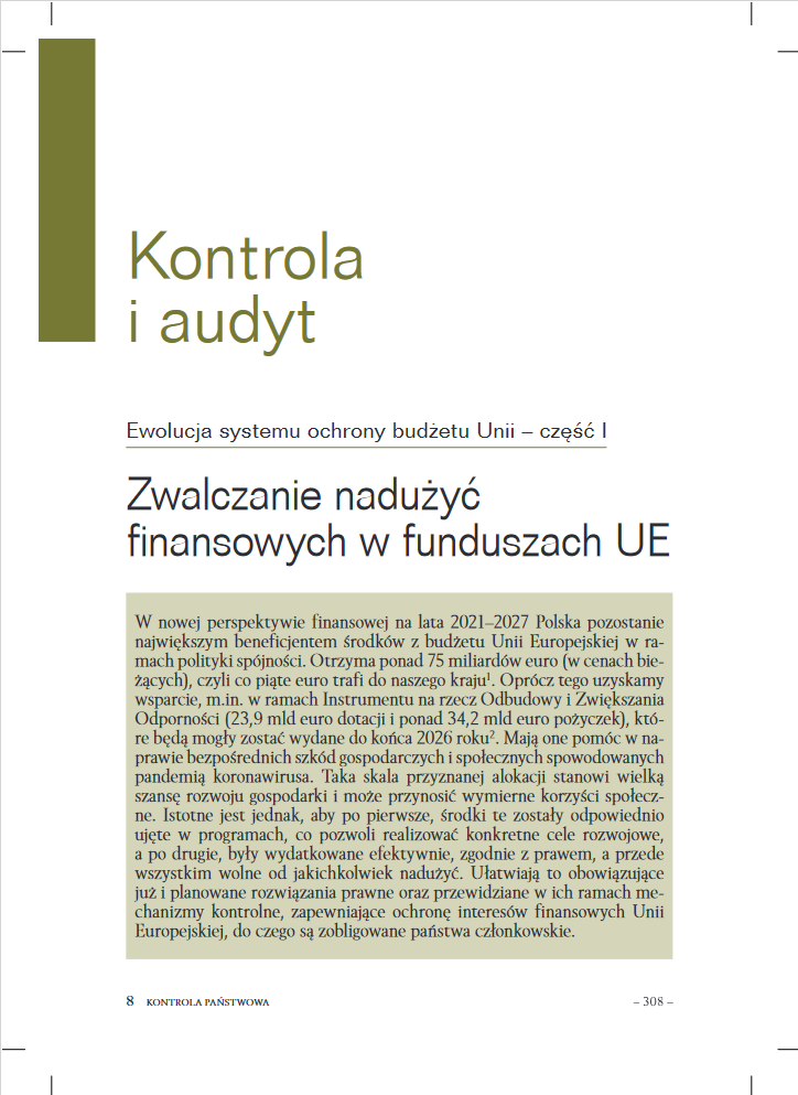 Zwalczanie nadużyć finansowych w funduszach Unii – część I